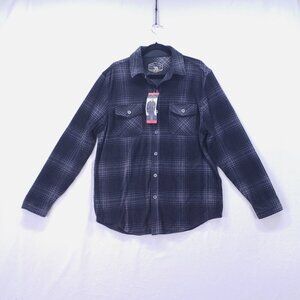 Freedom Foundry Men Dark Gray Black Plaid Shirt Size M